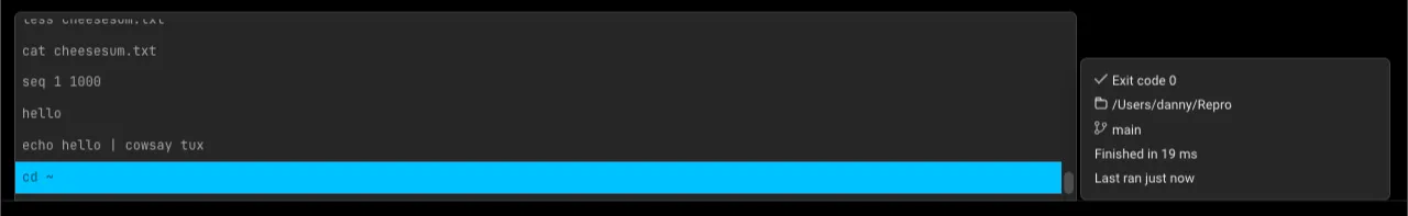 Command History rich information